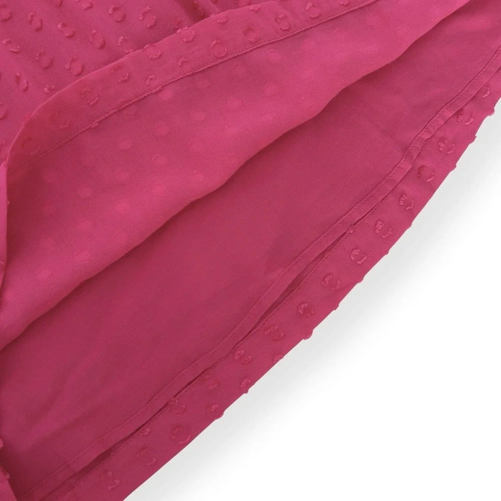 Soft Surroundings Women's 1X Pink Magenta Swiss Dot Pleat Offshore Rayon Top NWT - Picture 7 of 16